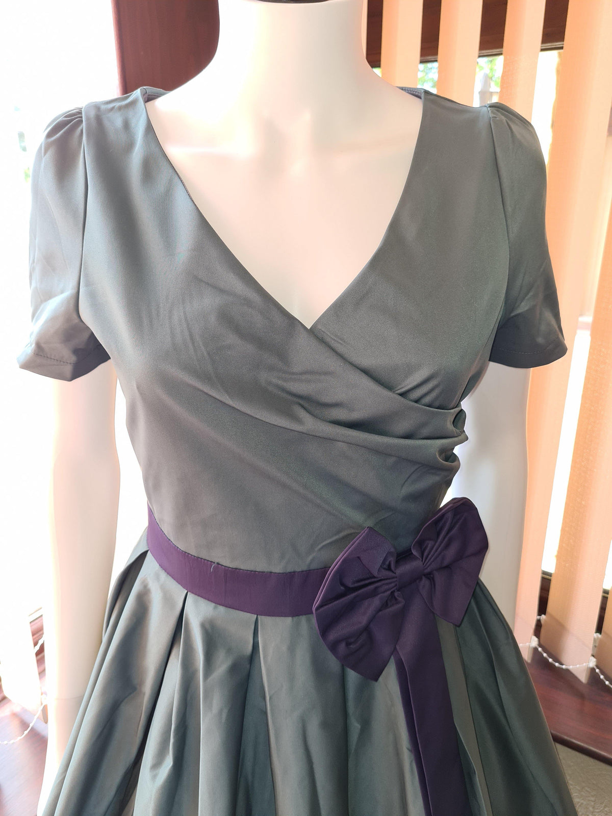 Lindy Bop Gina Teal Evening Christmas Occasion Dress - HerSecretCloset.co.uk