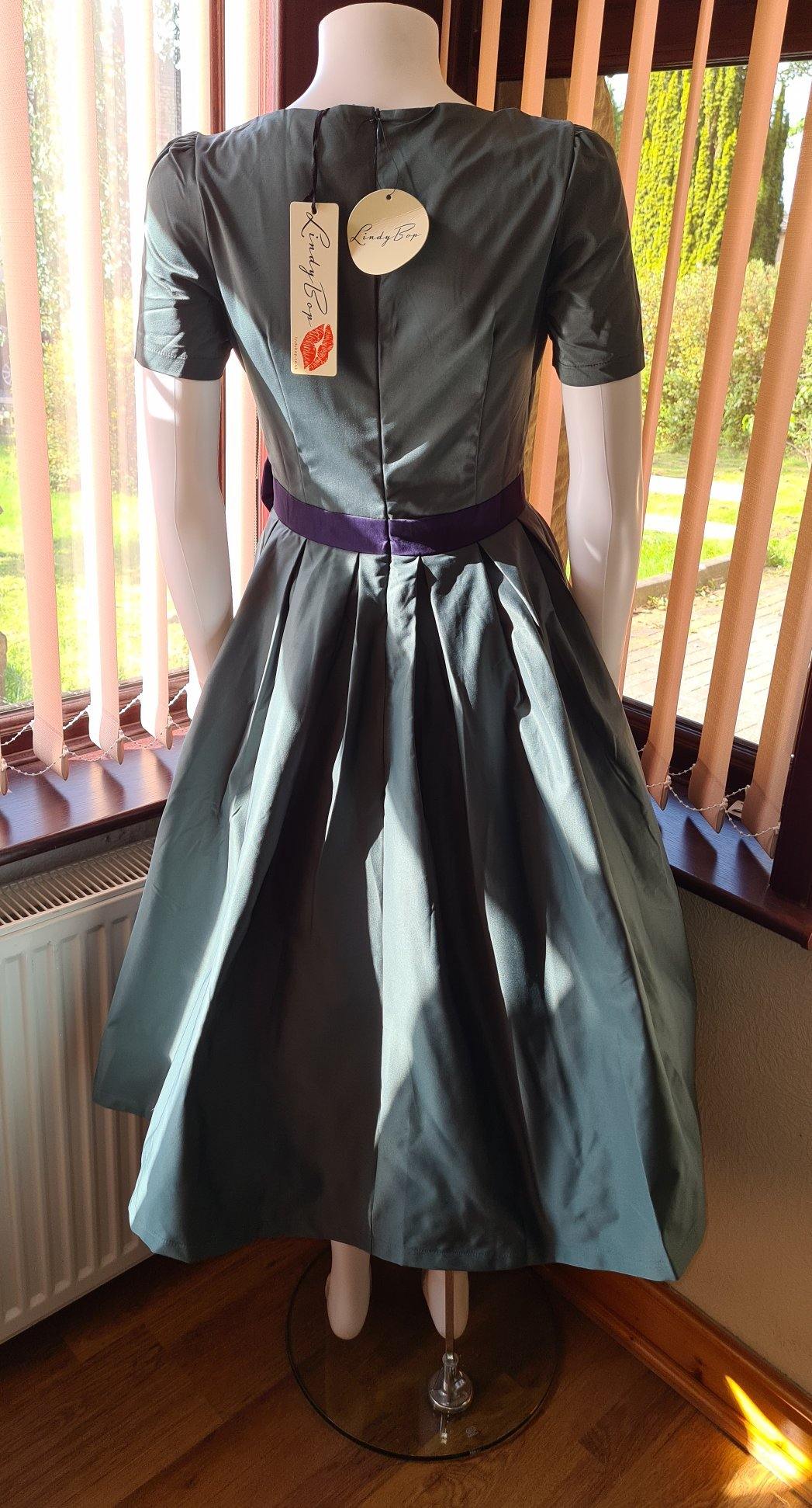 Lindy Bop Gina Teal Evening Christmas Occasion Dress - HerSecretCloset.co.uk