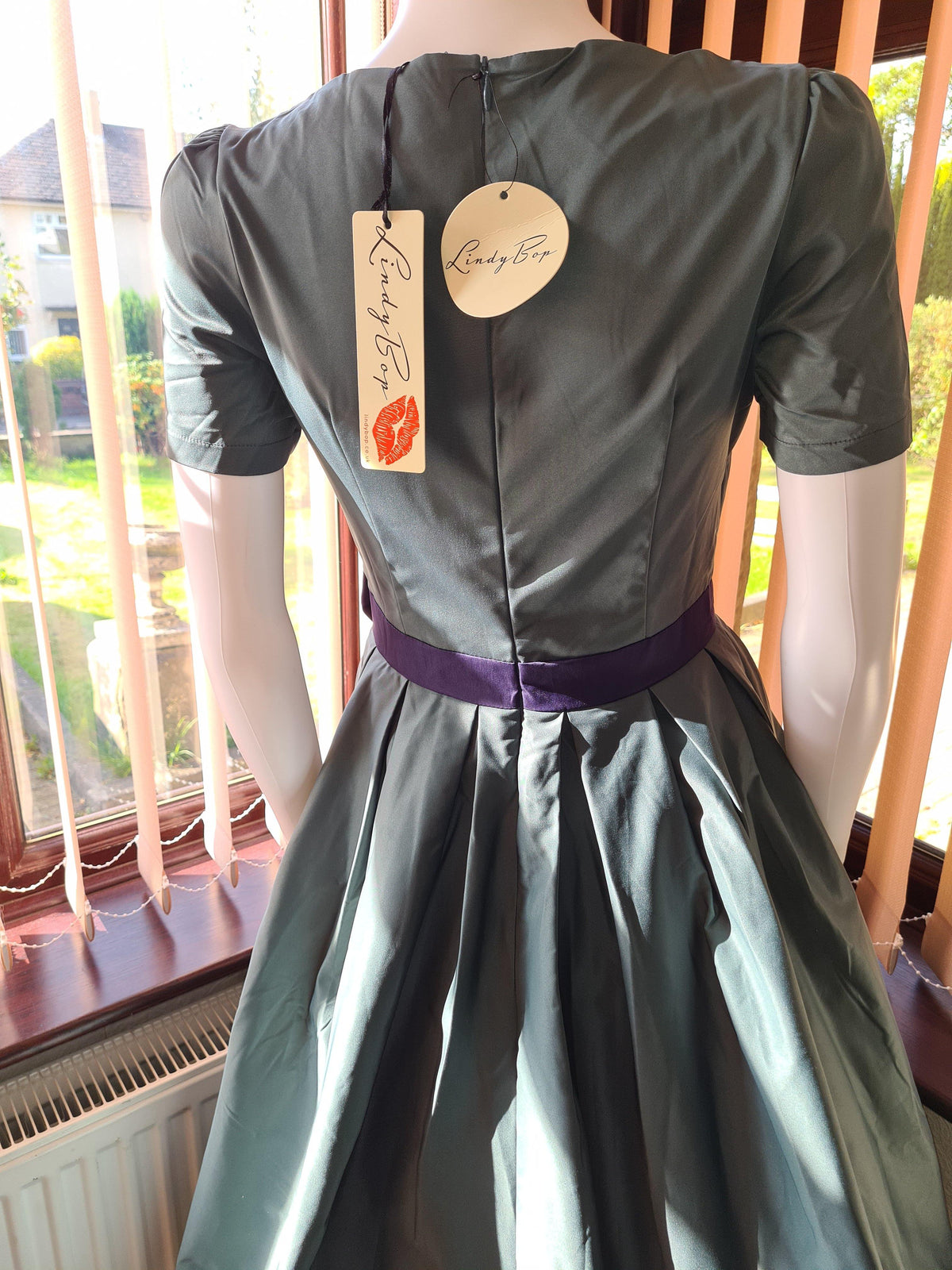Lindy Bop Gina Teal Evening Christmas Occasion Dress - HerSecretCloset.co.uk