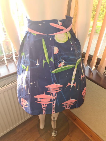 Lindy Bop Alizey Navy Space Skirt - HerSecretCloset.co.uk