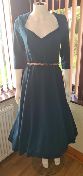 Lindy Bop Vicki Deep Teal Swing Dress - HerSecretCloset.co.uk
