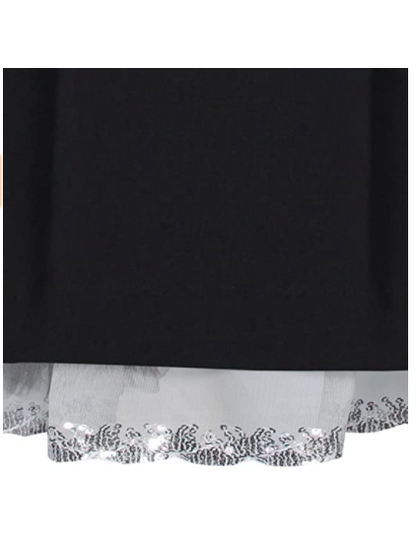 Lindy Bop Talia Sleeveless Dress - Black - Sequin Hem