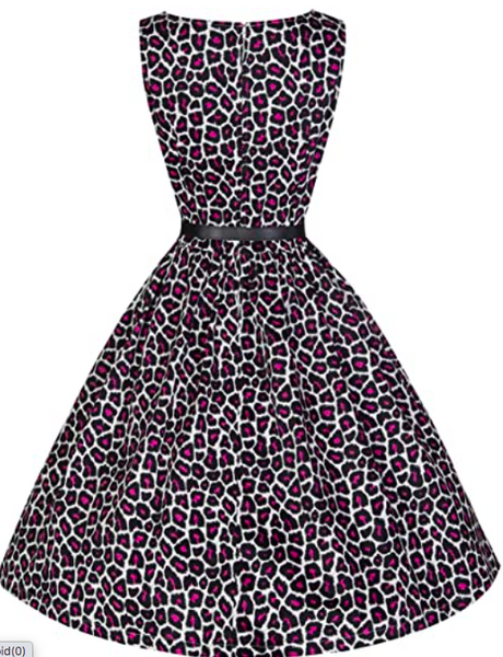 Lindy Bop Audrey Purple Leopard Print 50's Inspired Swing Dress