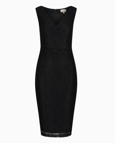 New Lindy Bop Anne Black Lace Vintage Wiggle Secretary Pencil Dress Plus size 8