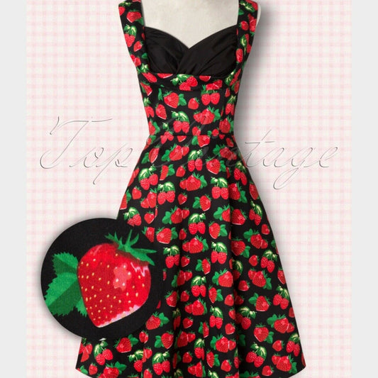 Lindy Bop Ophelia Vintage 50's Scrumptious Berries Print Swing Dress