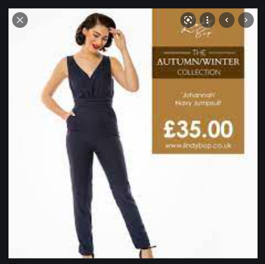 Johannah NAVY Lindy Bop Cute Jumpsuit