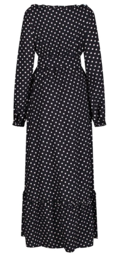Lindy Bop 'Sydney' Sketch Black White Polka Dot Vintage Maxi