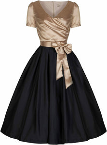 LINDY BOP Black Gold Gina Christmas Party Dress Black Gold
