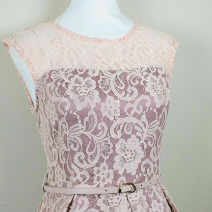 Lindy Bop Aleena Peach Lace Vintage Wedding Bridesmaid Dress