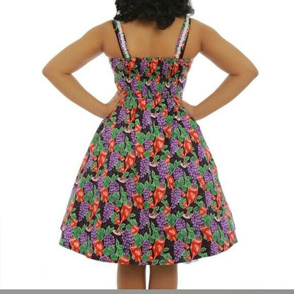 Ladies Corinna Red Wine Grape Dress Lindy Bop