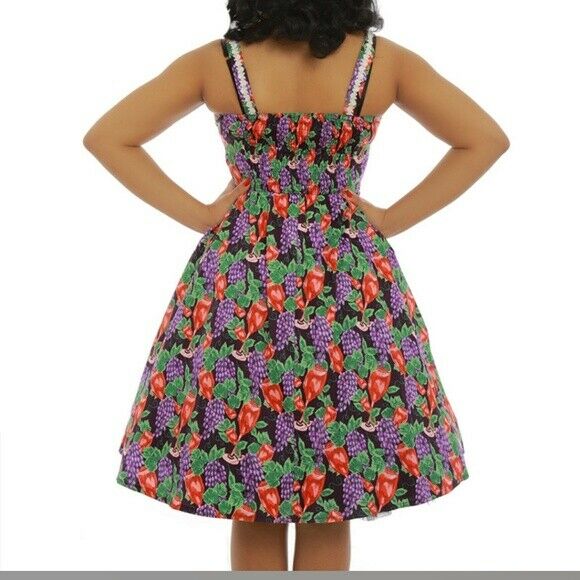 Ladies Corinna Red Wine Grape Dress Lindy Bop