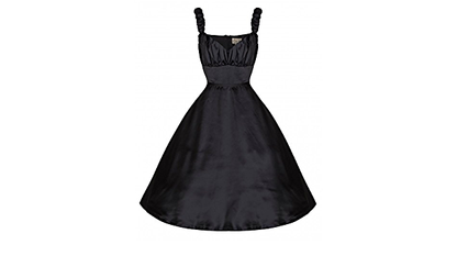 Lindy Bop Classy Theresa Black Satin 50's Style Evening Dress