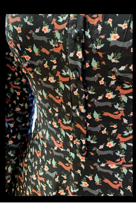 Lindy Bop Juno Fabulous Dachshund Print Vintage Style Maxi Dress