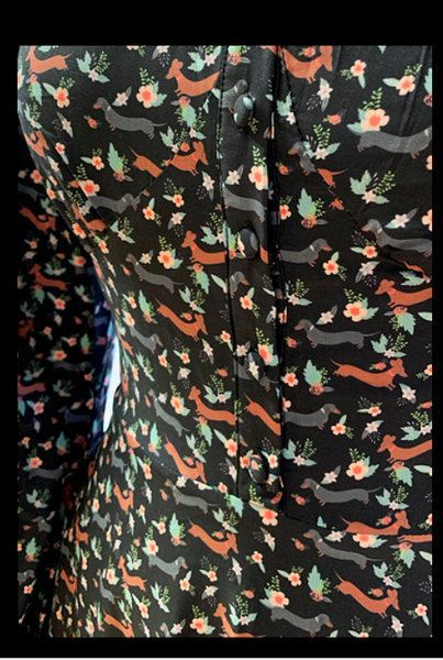 Lindy Bop Juno Fabulous Dachshund Print Vintage Style Maxi Dress