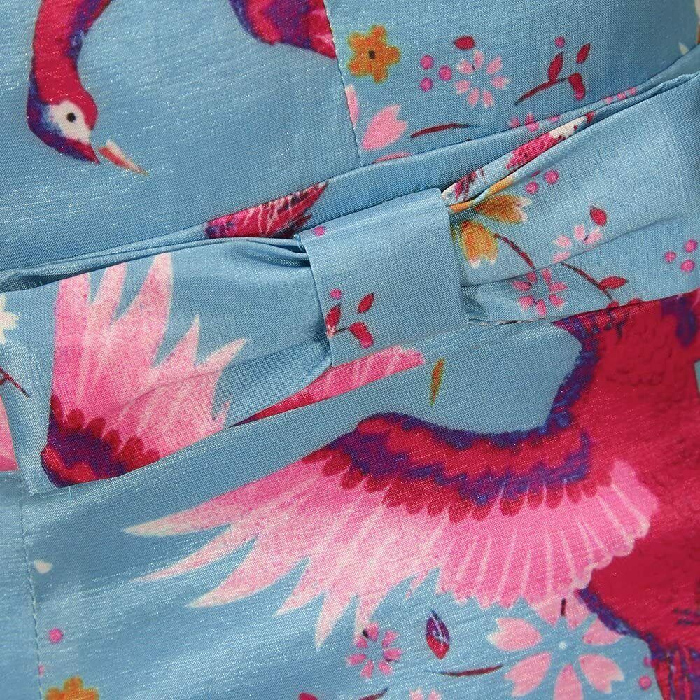 Lindy Bop 'Alana' Peacock Animal print Blossom Wiggle Dress