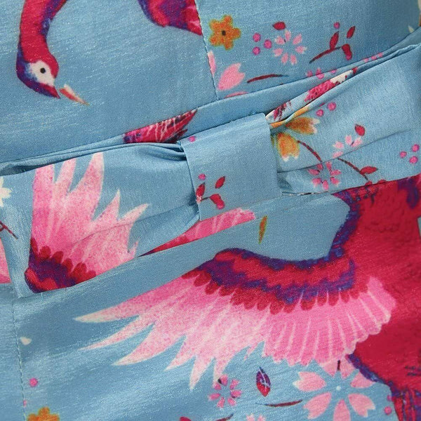 Lindy Bop 'Alana' Peacock Animal print Blossom Wiggle Dress