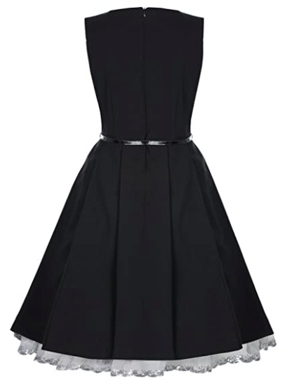 Lindy Bop Talia Sleeveless Dress - Black - Sequin Hem