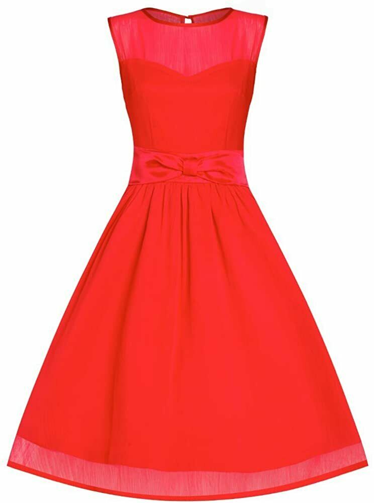 Lindy Bop Vintage 50s Candy Red Christmas Xmas Bridesmaid Party Evening Dress