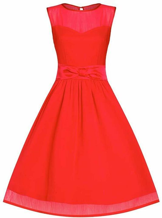 Lindy Bop Vintage 50s Candy Red Christmas Xmas Bridesmaid Party Evening Dress
