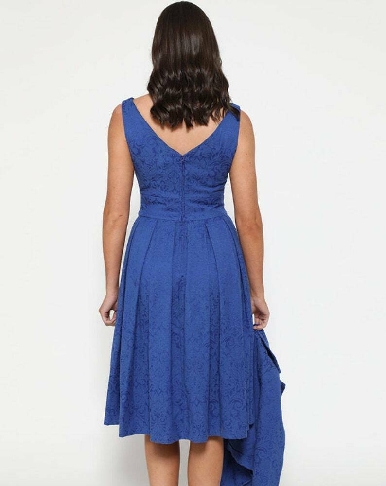 Elegant Lindy Bop Autumn Cobalt Dress With Jacket - Two Piece