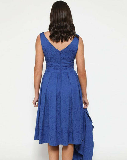 Elegant Lindy Bop Autumn Cobalt Dress With Jacket - Two Piece