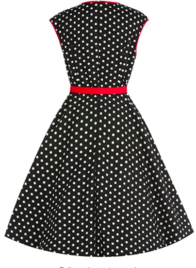 Lindy Bop Alanis Black Polka Dot Red dress