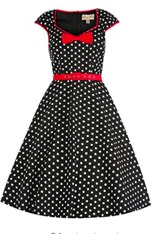 Lindy Bop Alanis Black Polka Dot Red dress
