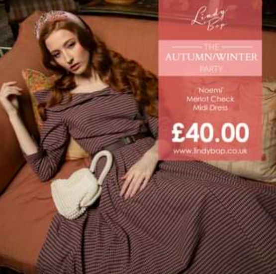 Lindy Bop Noemi Merlott Check Dress