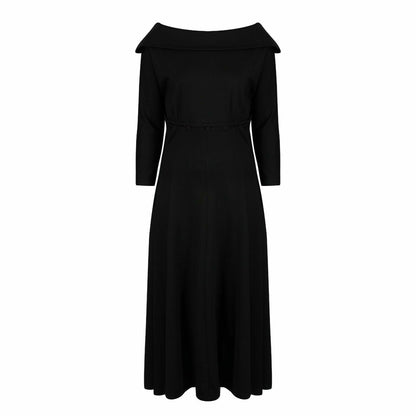 Lindy Bop 'Marla Jackie O Inspired Black Jersey 1950s 1960s Swing Dress