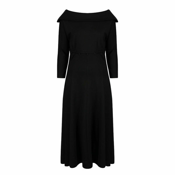 Lindy Bop 'Marla Jackie O Inspired Black Jersey 1950s 1960s Swing Dress