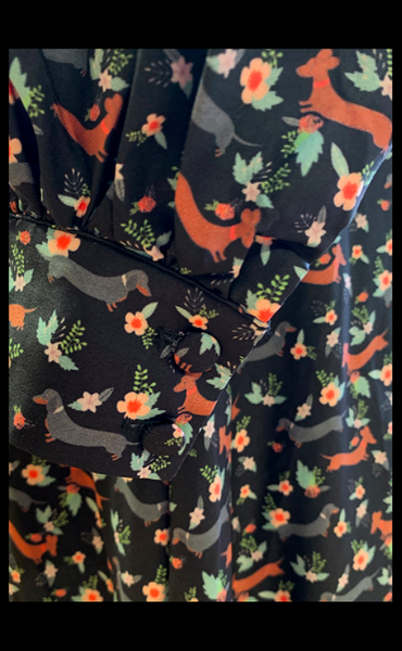 Lindy Bop Juno Fabulous Dachshund Print Vintage Style Maxi Dress