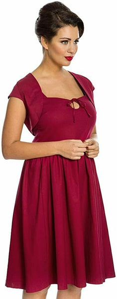 Lindy Bop Libby Dark Red Swing Dress and Bolero Set
