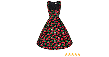 Lindy Bop Ophelia Vintage 50's Scrumptious Berries Print Swing Dress