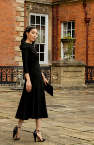Lindy Bop 'Marla Jackie O Inspired Black Jersey 1950s 1960s Swing Dress