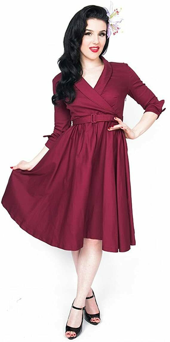 Lindy Bop Vintage Rockabilly Vivi Red Swing Dress