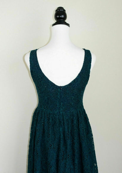 Lindy Bop Demi Navy Green Lace Vintage 1950s Flared Swing Dress