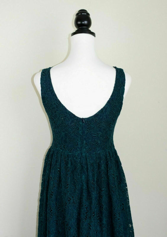 Lindy Bop Demi Navy Green Lace Vintage 1950s Flared Swing Dress