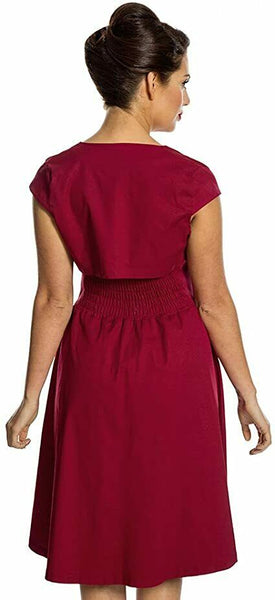 Lindy Bop Libby Dark Red Swing Dress and Bolero Set