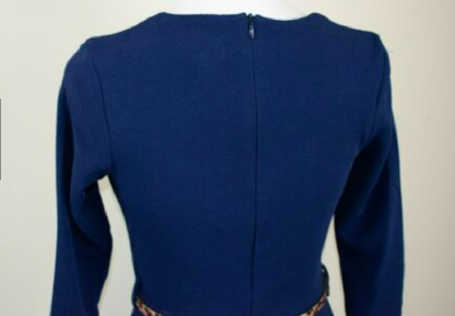 Lindy Bop 'Vicki' Navy Blue Sweetheart Neckline Belted Swing Dress