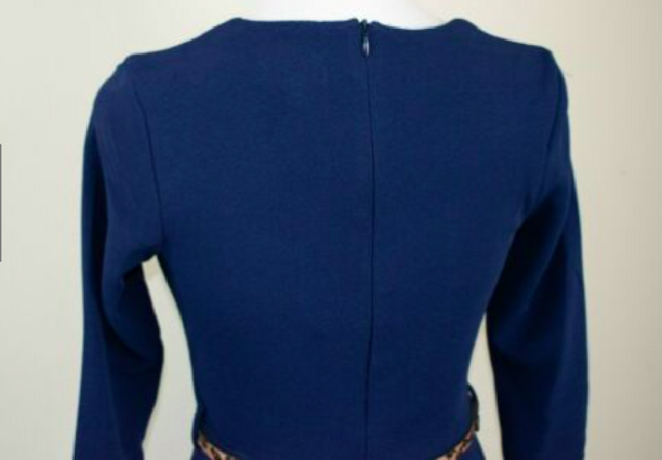 Lindy Bop 'Vicki' Navy Blue Sweetheart Neckline Belted Swing Dress