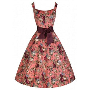 Lindy Bop Ellen Floral Print 50's Fit n Flare Rockabilly Swing Dress