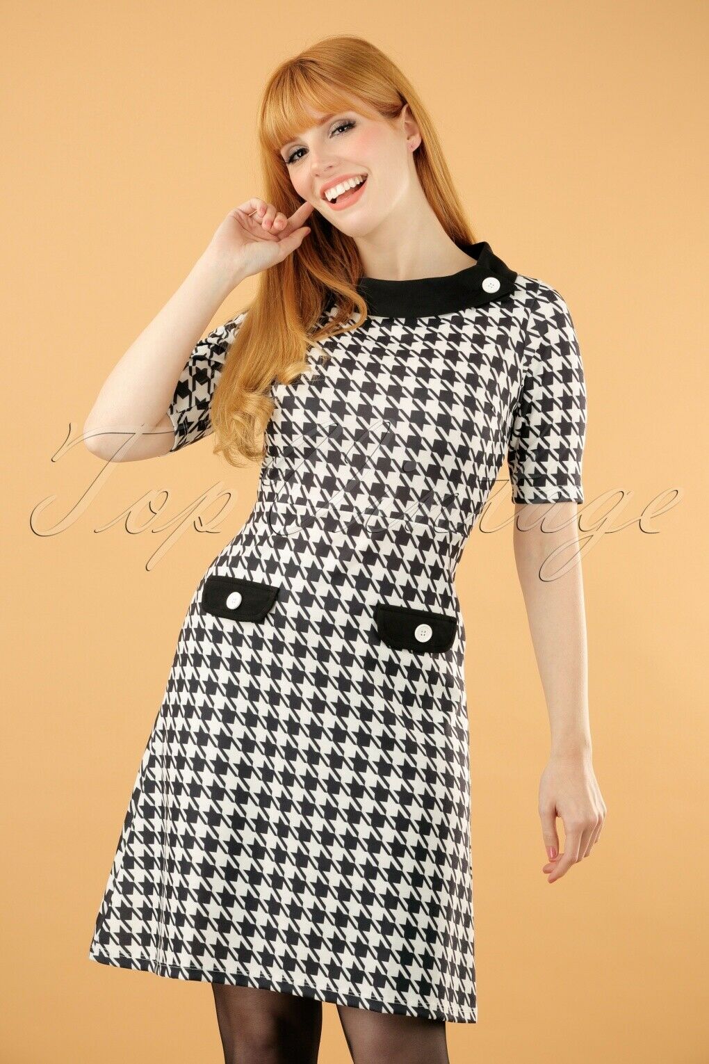 Ladies Lindy Bop Monica Houndstooth Dress RARE ]