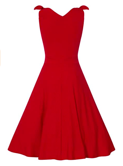 Lindy Bop Ethel Scarlett Textured Jersey Day Dress Christmas Party