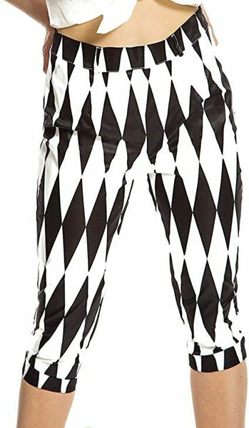 Lindy Bop Black White Cropped Trousers 50s Black Harlequin Rockabilly