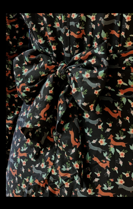 Lindy Bop Juno Fabulous Dachshund Print Vintage Style Maxi Dress