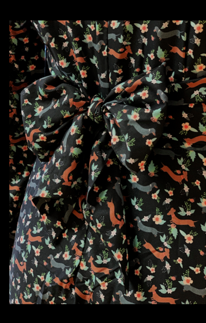 Lindy Bop Juno Fabulous Dachshund Print Vintage Style Maxi Dress
