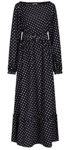 Lindy Bop 'Sydney' Sketch Black & White Polka Dot Vintage Maxi Dress Size 20 Plus RARE
