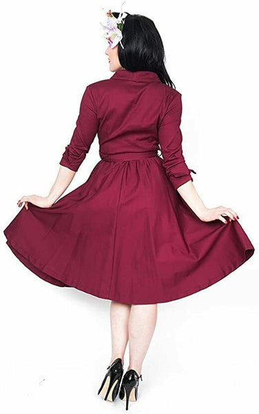 Lindy Bop Vintage Rockabilly Vivi Red Swing Dress