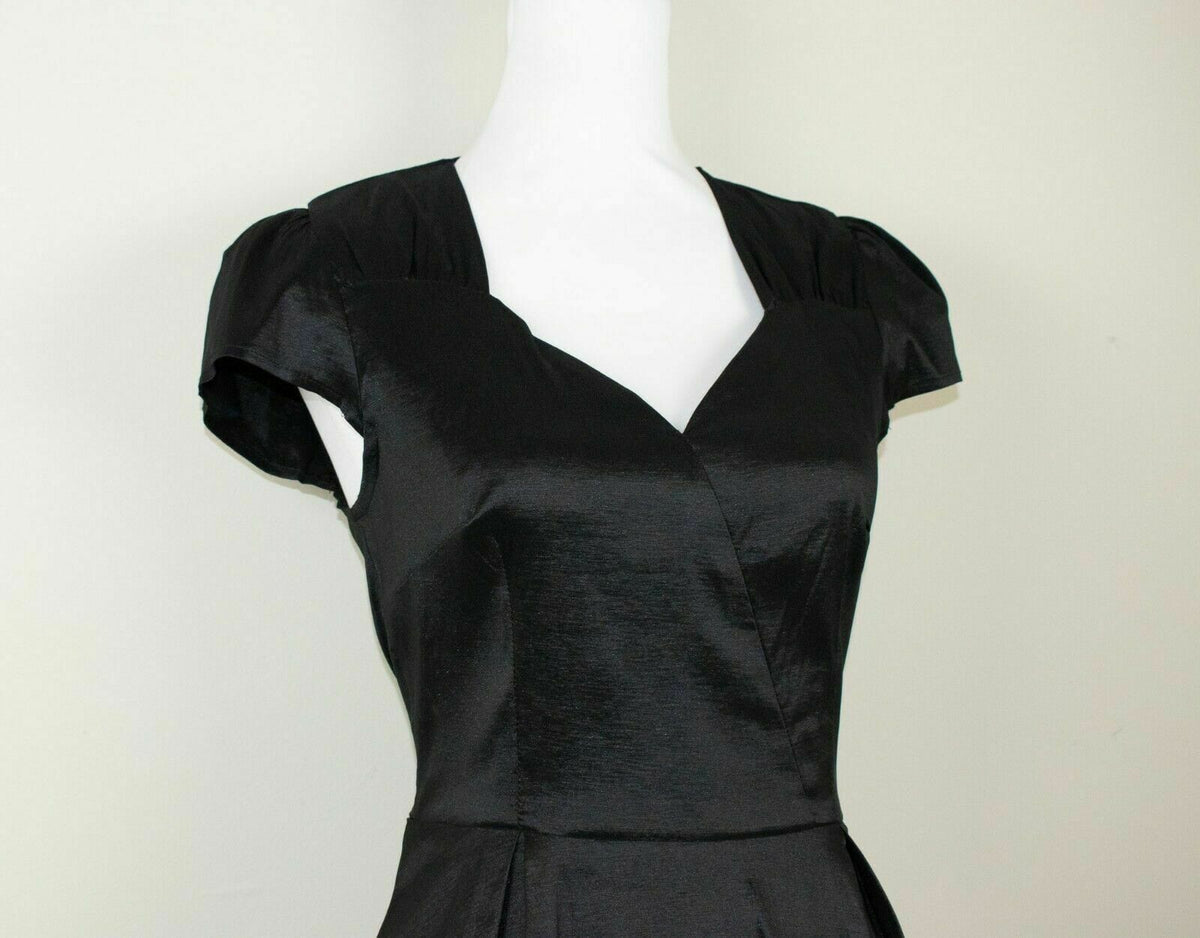 Lindy Bop Celestine Black Sweetheart Neckline Evening Swing Dress