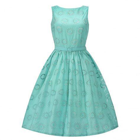 Lindy Bop Blondelle Turq Summer Dress - HerSecretCloset.co.uk